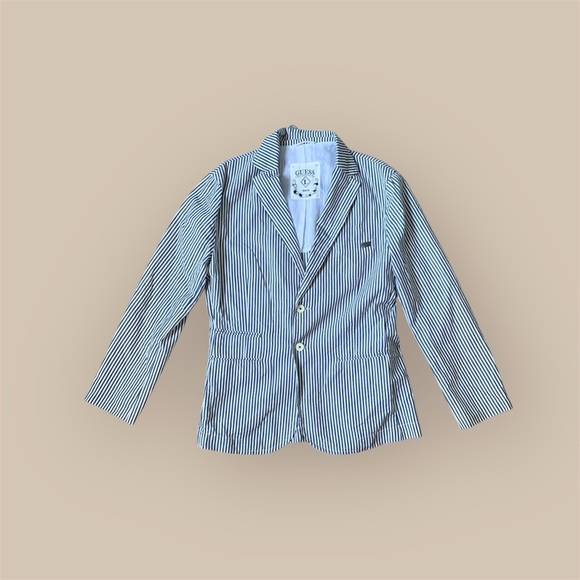 Guess Blue and White Striped Blazer - Picture 1 of 11